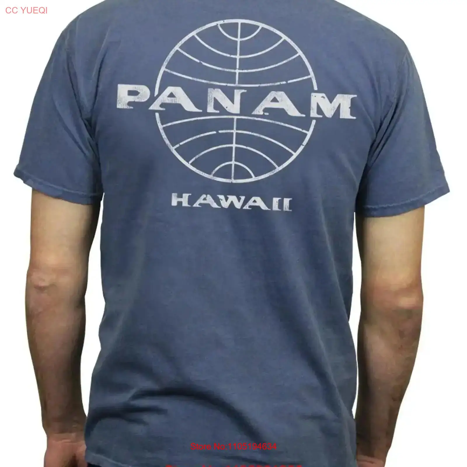 Vintage Fashion Jersey - Koszulka Pan Am Globe vintage, postarzana,