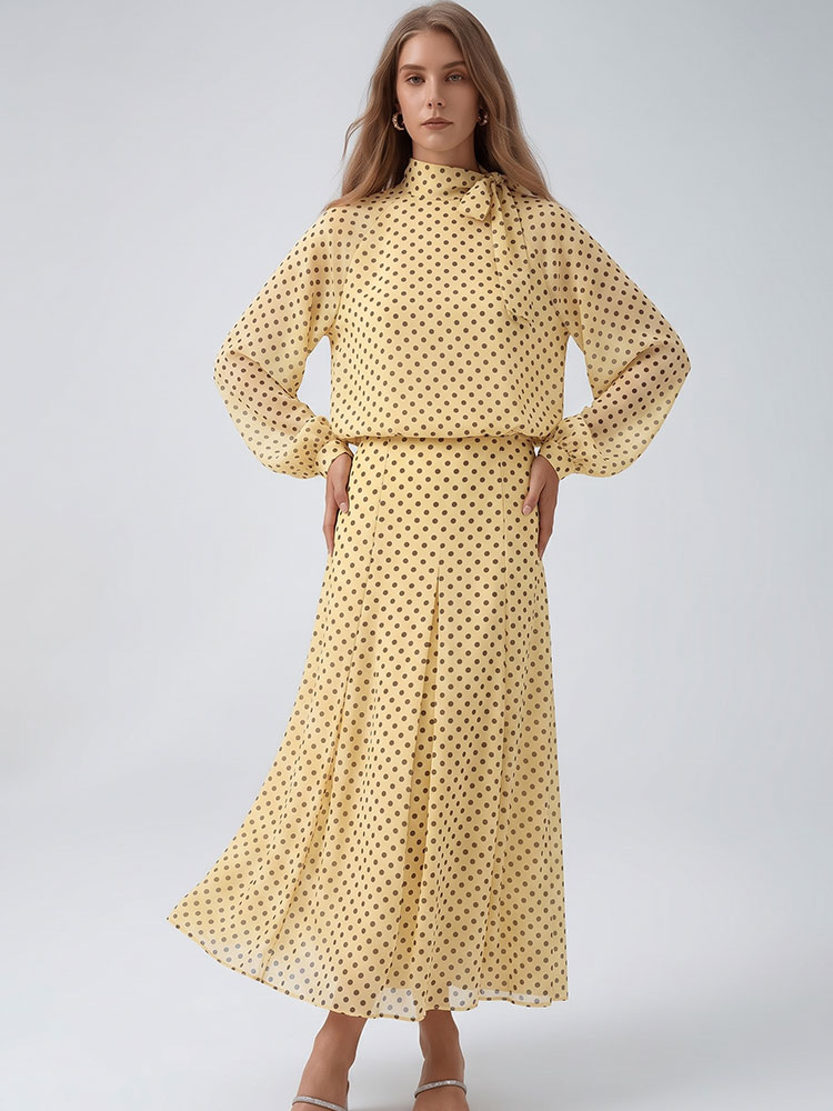 Vintage Fashion Jersey - HH Vintage Damski Zestaw w Kropki: